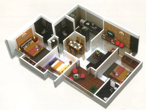 The Miracle Kiwale 3BHK Floorplan